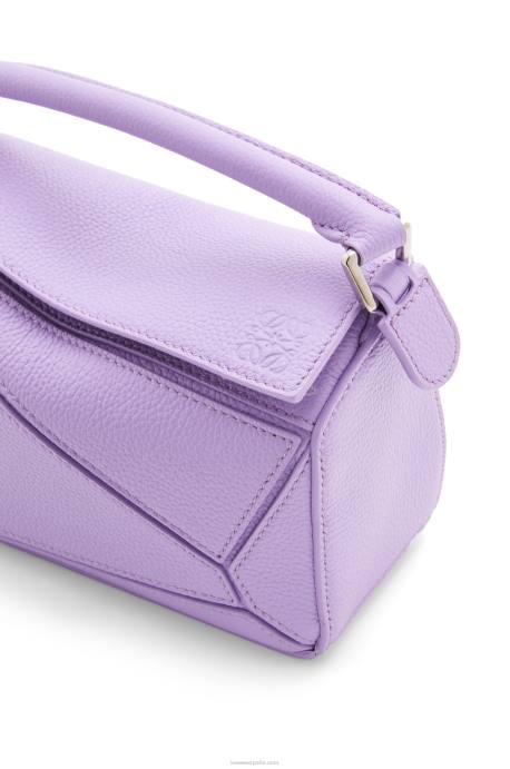 Loewe mujer bolso puzzle mini de suave piel de becerro granulada LP64199 malva claro