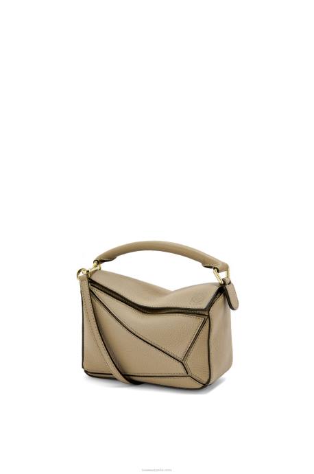 Loewe mujer bolso puzzle mini de suave piel de becerro granulada LP64560 alcachofa verde