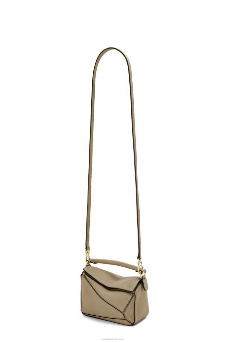 Loewe mujer bolso puzzle mini de suave piel de becerro granulada LP64560 alcachofa verde