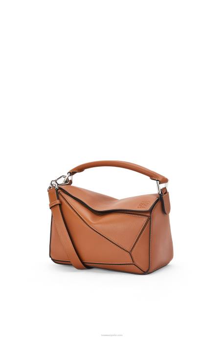 Loewe mujer bolso puzzle pequeño de piel de becerro clásica LP64364 broncearse