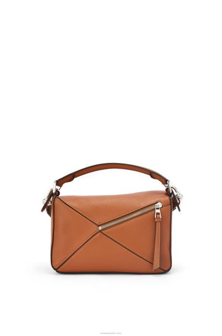 Loewe mujer bolso puzzle pequeño de piel de becerro clásica LP64364 broncearse
