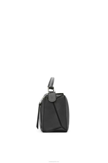 Loewe mujer bolso puzzle pequeño de piel de becerro clásica LP64478 negro