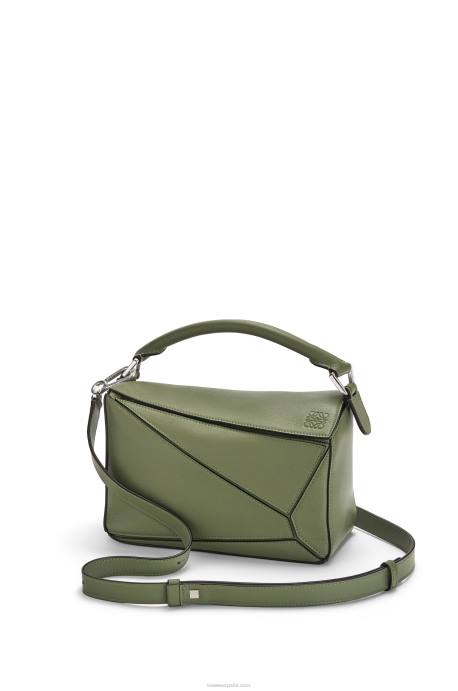 Loewe mujer bolso puzzle pequeño de piel de becerro clásica LP64545 aguacate verde