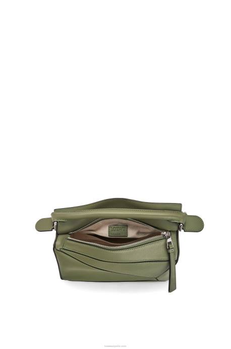 Loewe mujer bolso puzzle pequeño de piel de becerro clásica LP64545 aguacate verde