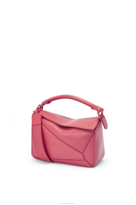 Loewe mujer bolso puzzle pequeño de piel de becerro satinada LP64490 ciruela