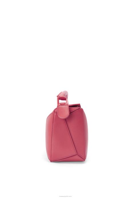 Loewe mujer bolso puzzle pequeño de piel de becerro satinada LP64490 ciruela