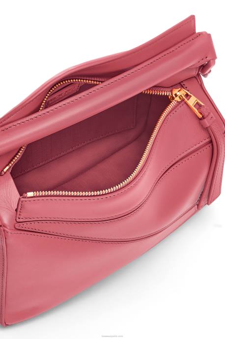 Loewe mujer bolso puzzle pequeño de piel de becerro satinada LP64490 ciruela