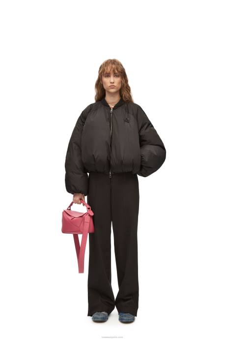Loewe mujer bolso puzzle pequeño de piel de becerro satinada LP64490 ciruela