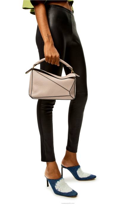 Loewe mujer bolso puzzle pequeño de suave piel de becerro granulada LP64397 arena