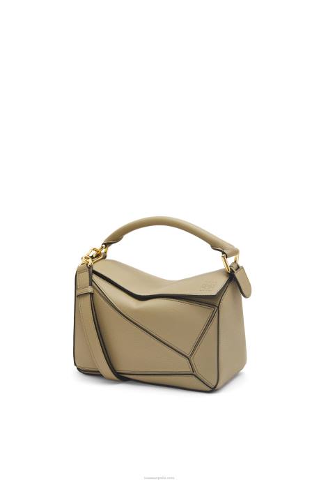 Loewe mujer bolso puzzle pequeño de suave piel de becerro granulada LP64535 alcachofa verde