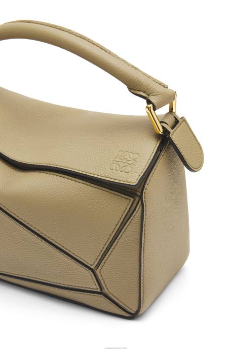 Loewe mujer bolso puzzle pequeño de suave piel de becerro granulada LP64535 alcachofa verde