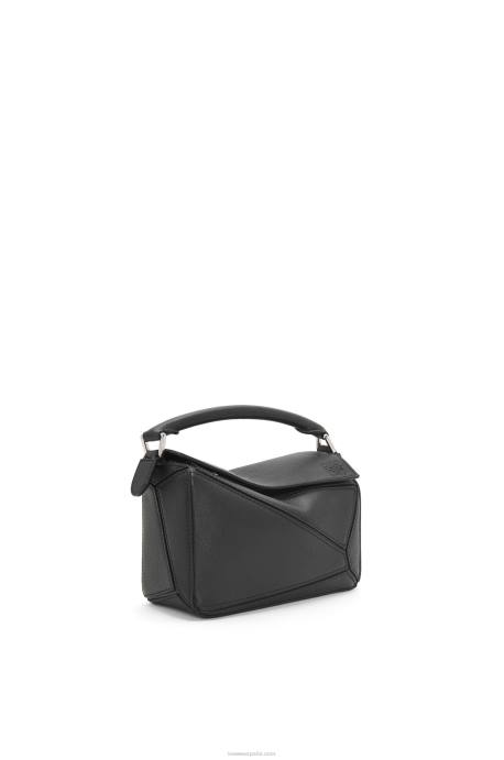 Loewe mujer minibolso puzzle de piel de becerro clásica LP64200 negro