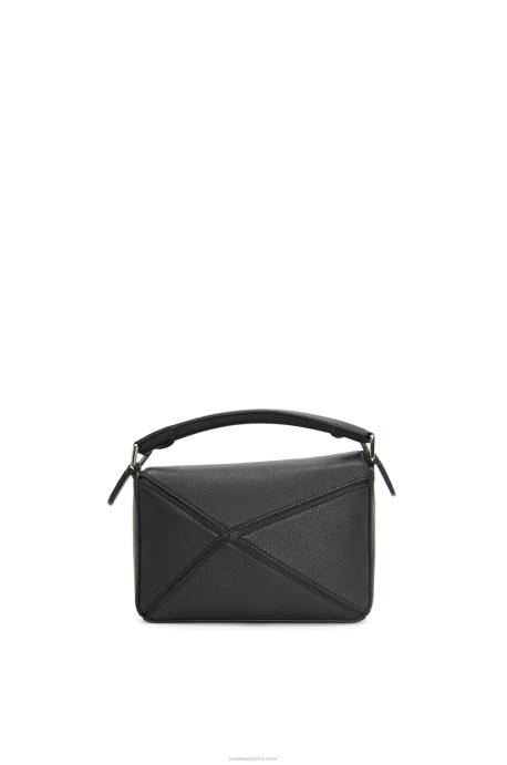 Loewe mujer minibolso puzzle de piel de becerro clásica LP64200 negro