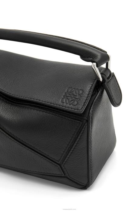 Loewe mujer minibolso puzzle de piel de becerro clásica LP64200 negro