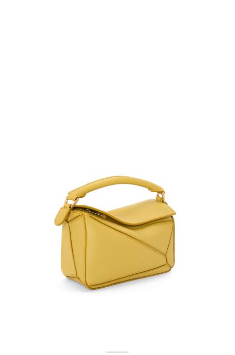 Loewe mujer minibolso puzzle de piel de becerro clásica LP64201 ocre brillante