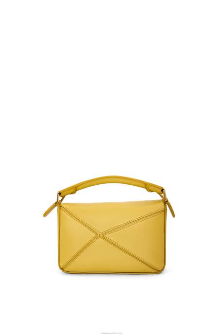 Loewe mujer minibolso puzzle de piel de becerro clásica LP64201 ocre brillante