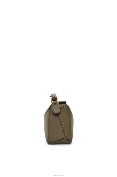 Loewe mujer minibolso puzzle de piel de becerro clásica LP64202 verde caqui oscuro