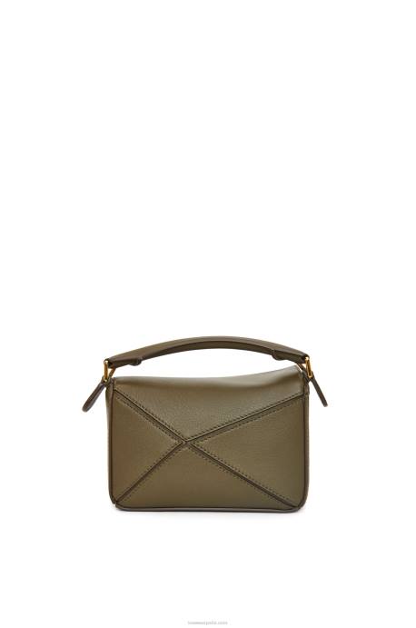 Loewe mujer minibolso puzzle de piel de becerro clásica LP64202 verde caqui oscuro