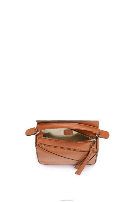 Loewe mujer minibolso puzzle de piel de becerro clásica LP64214 broncearse