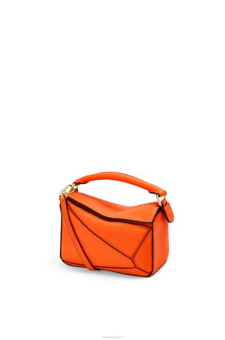 Loewe mujer minibolso puzzle de piel de becerro clásica LP64285 naranja