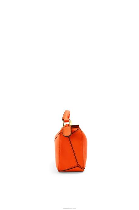 Loewe mujer minibolso puzzle de piel de becerro clásica LP64285 naranja