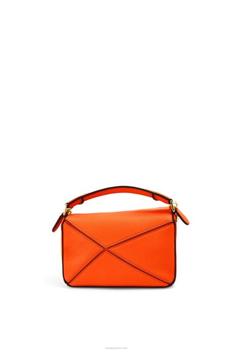 Loewe mujer minibolso puzzle de piel de becerro clásica LP64285 naranja