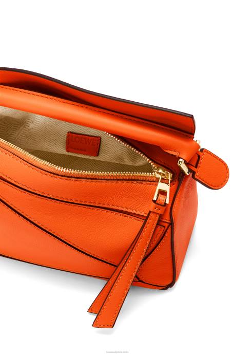 Loewe mujer minibolso puzzle de piel de becerro clásica LP64285 naranja