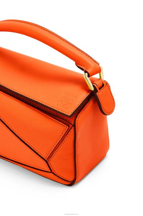 Loewe mujer minibolso puzzle de piel de becerro clásica LP64285 naranja
