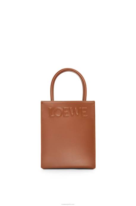 Loewe mujer bolso tote a5 estándar en piel de becerro elegante LP64116 broncearse