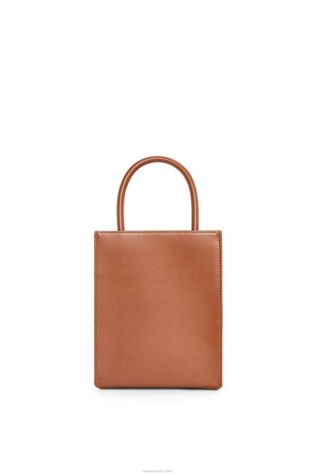 Loewe mujer bolso tote a5 estándar en piel de becerro elegante LP64116 broncearse