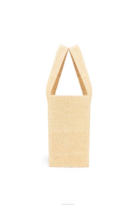 Loewe mujer bolso tote font mediano en rafia LP6430 natural