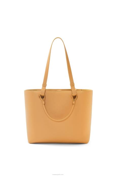 Loewe mujer bolso tote hinchable pequeño con anagrama en piel de becerro clásica LP64123 cálido desierto