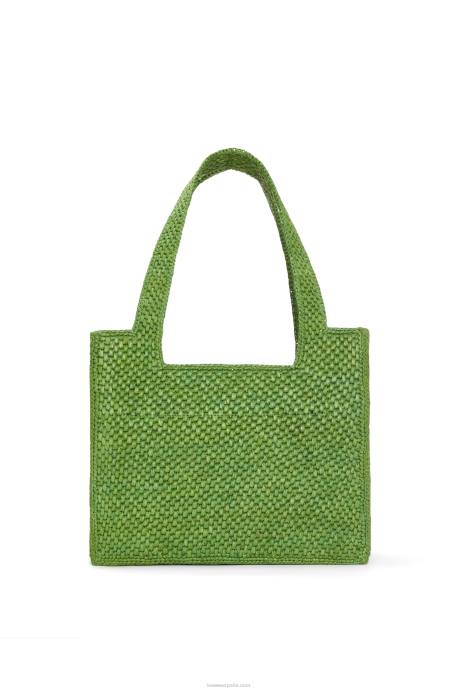 Loewe mujer bolso tote leaf font en rafia LP6431 verde