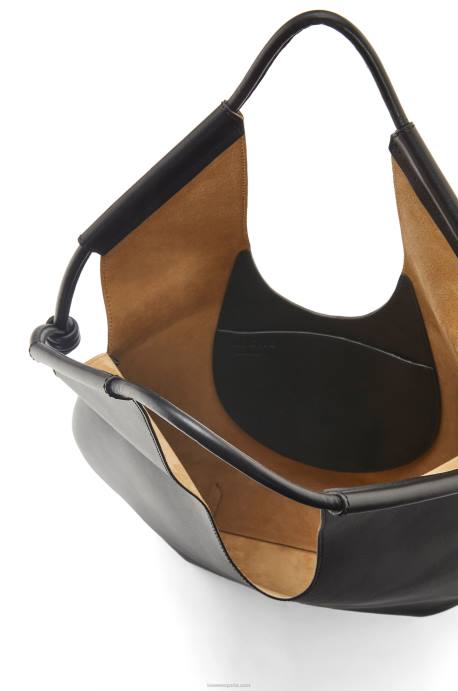Loewe mujer bolso tote paseo de piel de becerro napa brillante LP64132 negro