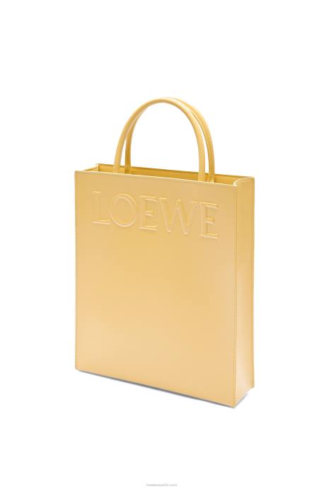 Loewe mujer tote a4 estándar en piel de becerro elegante LP64120 mantequilla oscura
