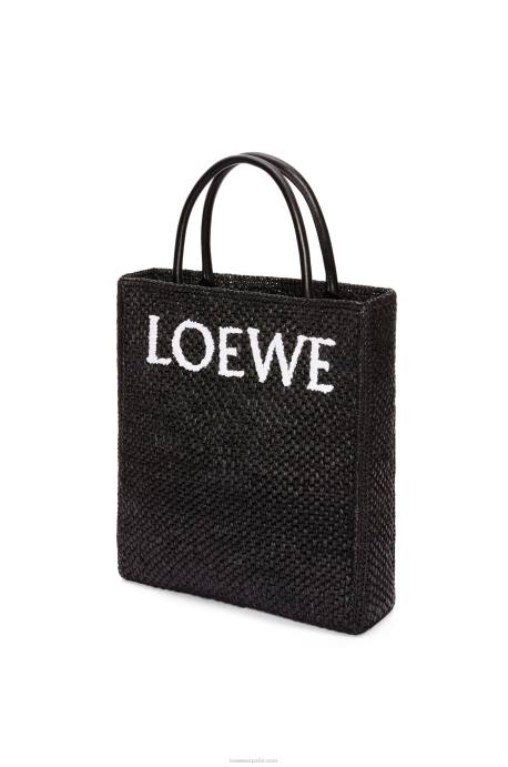 Loewe mujer tote bag estándar a4 en rafia LP6473 blanco negro