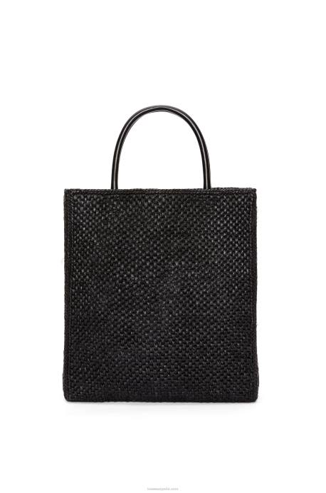 Loewe mujer tote bag estándar a4 en rafia LP6473 blanco negro