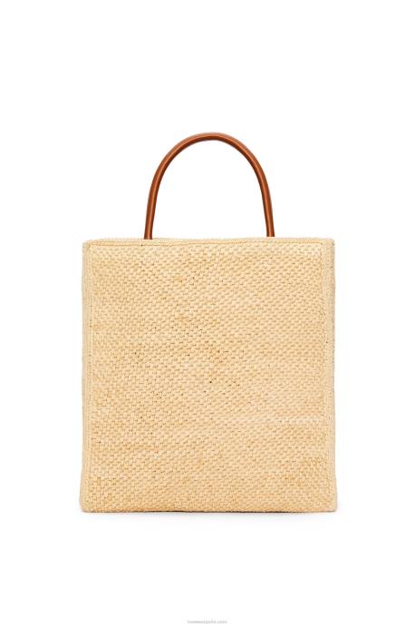 Loewe mujer tote bag estándar a4 en rafia LP6475 natural/negro
