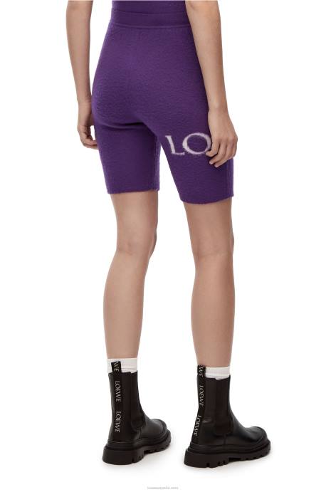 Loewe mujer shorts de ciclismo en lana LP64968 púrpura