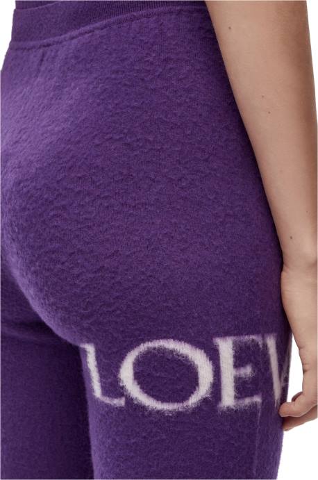 Loewe mujer shorts de ciclismo en lana LP64968 púrpura
