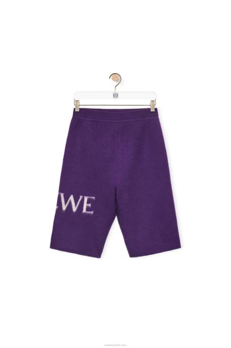 Loewe mujer shorts de ciclismo en lana LP64968 púrpura