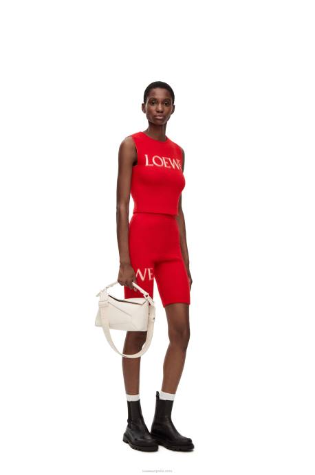 Loewe mujer shorts de ciclismo en lana LP64969 rojo