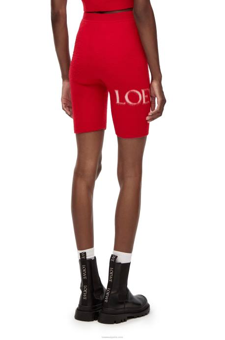 Loewe mujer shorts de ciclismo en lana LP64969 rojo
