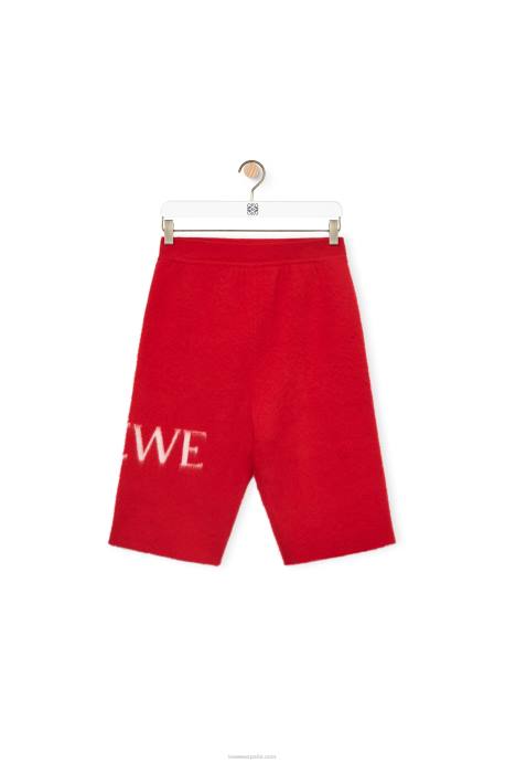 Loewe mujer shorts de ciclismo en lana LP64969 rojo