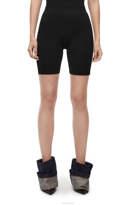 Loewe mujer shorts de ciclista en mezcla de viscosa LP64972 negro