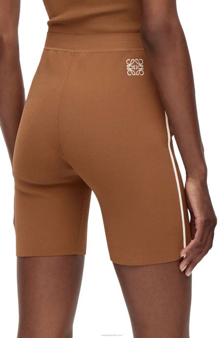 Loewe mujer shorts de ciclista en mezcla de viscosa LP64973 marrón
