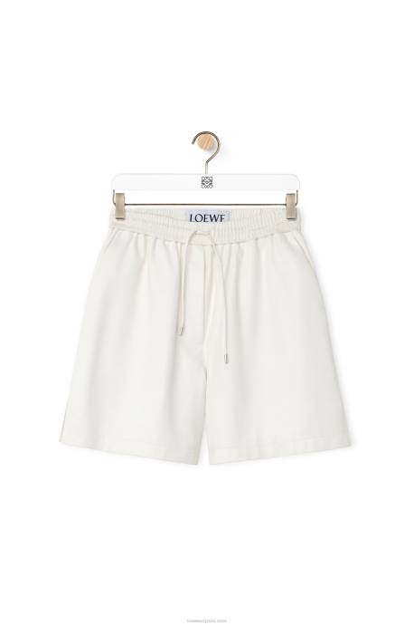 Loewe mujer shorts de napa de cordero LP641106 blanco