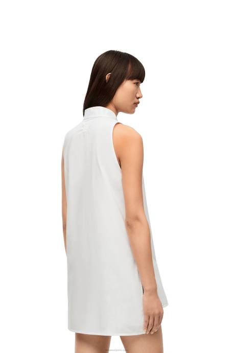 Loewe mujer camisa asimétrica de algodón LP64858 blanco