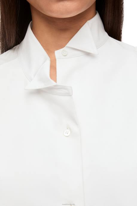 Loewe mujer camisa asimétrica de algodón LP64858 blanco