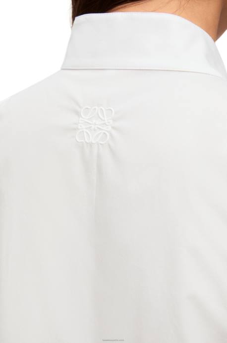 Loewe mujer camisa asimétrica de algodón LP64858 blanco